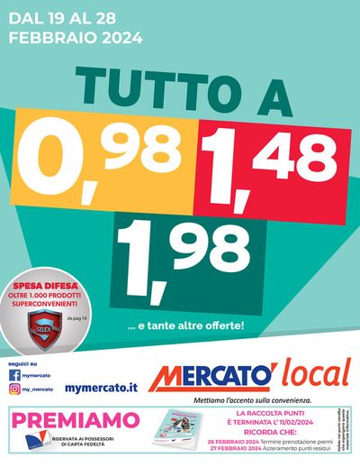 Volantino Mercatò Local | Tutto a 0,98, 1,48, 1,98 | 19/2/2024 - 28/2/2024