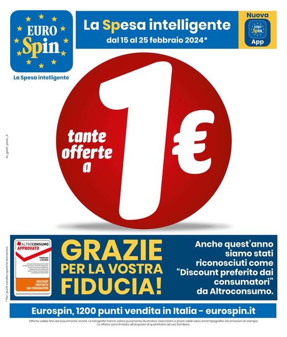Volantino Eurospin a Roma | Tante offerte a 1 Euro  | 15/2/2024 - 25/2/2024