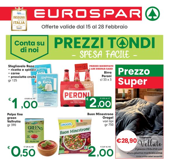 Volantino Eurospar a Torino | Prezzi tondi  | 15/2/2024 - 28/2/2024