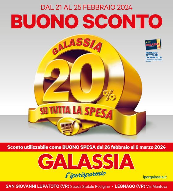 Volantino Galassia a San Giovanni Lupatoto | Buono sconto 20% | 21/2/2024 - 6/3/2024