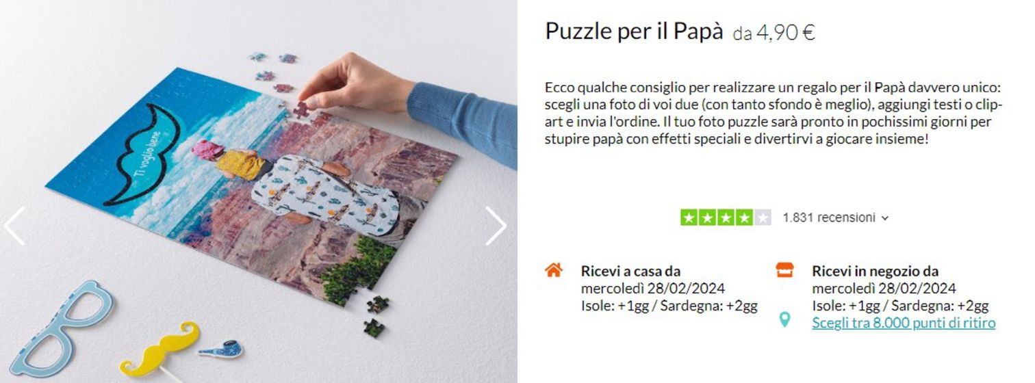 Volantino PhotoSì | Puzzle per il Papà | 21/2/2024 - 28/2/2024