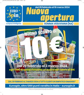 Offerte di Discount a Napoli | Buono sconto di 10 Euro  in Eurospin | 29/2/2024 - 10/3/2024