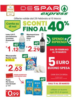 Offerte di Iper e super a Genova | Sconti fino al 40% in Despar Express | 29/2/2024 - 10/3/2024