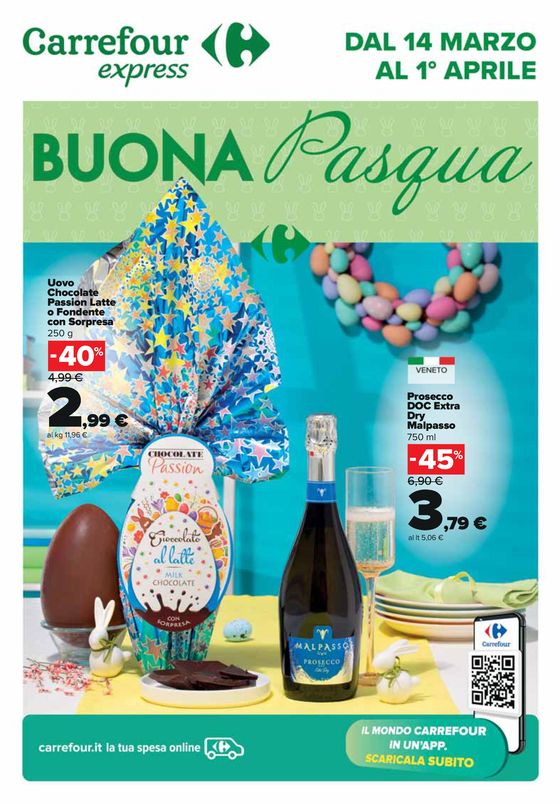 Volantino Carrefour Express a Pomezia |  Buona Pasqua | 14/3/2024 - 1/4/2024