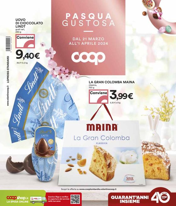 Volantino Coop a Peschiera Borromeo | Pasqua gustosa | 21/3/2024 - 1/4/2024