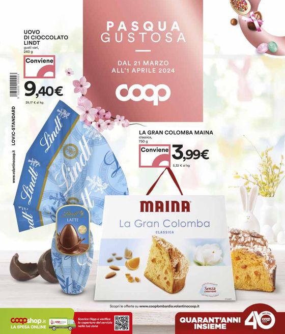Volantino Coop a Cusano Milanino | Pasqua gustosa | 21/3/2024 - 1/4/2024