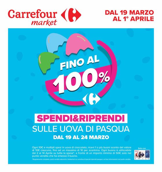 Volantino Carrefour Market a Tarquinia | Buona Pasqua | 19/3/2024 - 1/4/2024