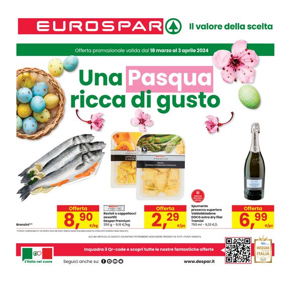 Volantino Eurospar a Azzano Decimo | Una Pasqua ricca di gusto | 18/3/2024 - 3/4/2024