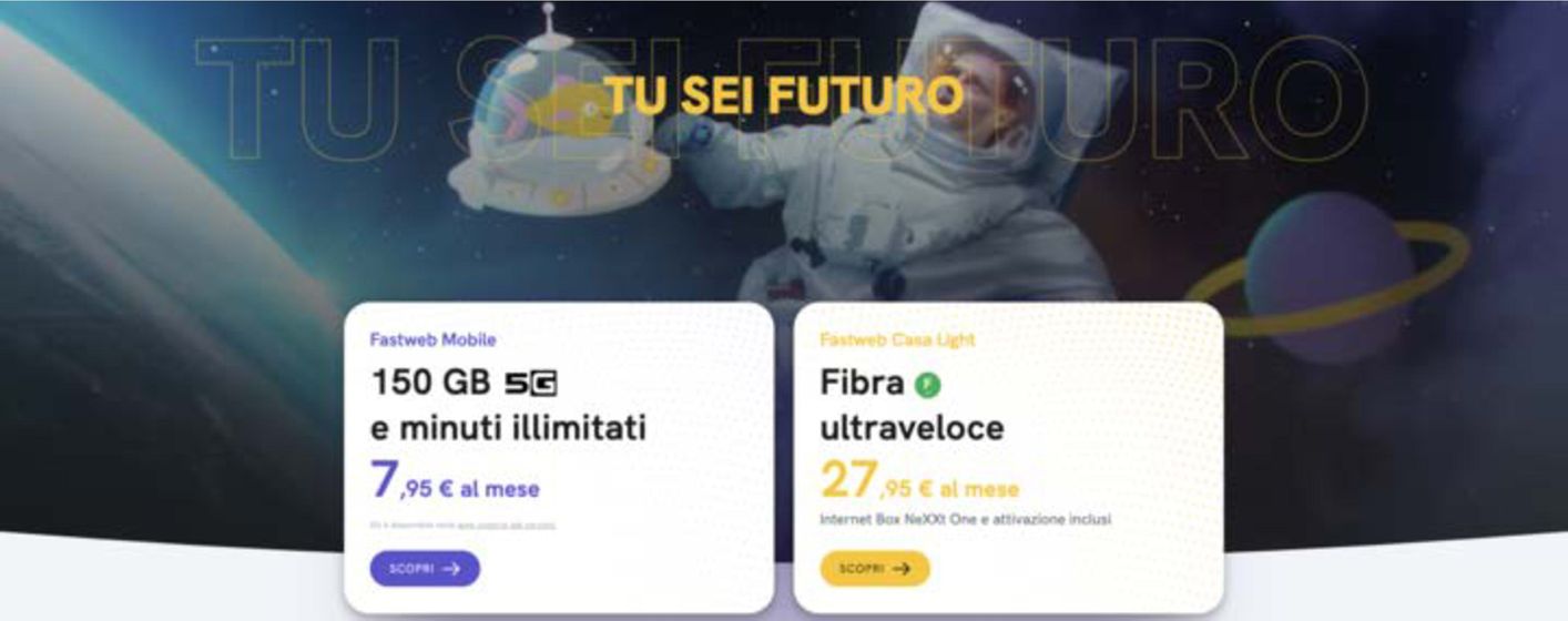 Volantino Fastweb a Viareggio | Tu sei futuro | 18/3/2024 - 30/4/2024