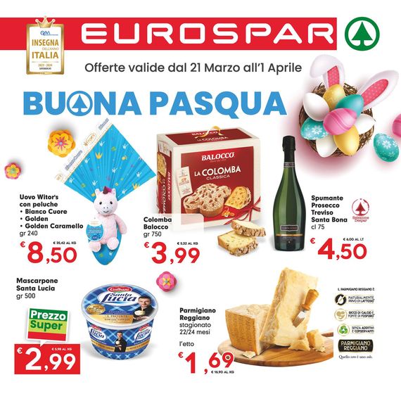 Volantino Eurospar a Incisa Scapaccino | Buona Pasqua | 21/3/2024 - 1/4/2024