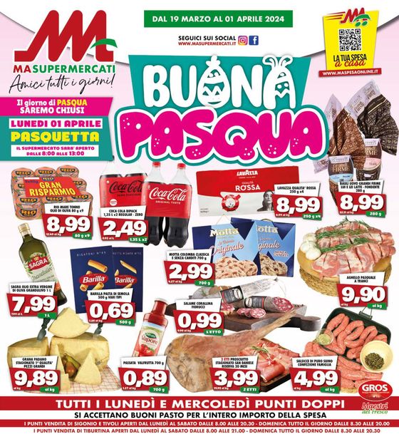 Volantino MA Supermercati a Tivoli | Buona Pasqua | 19/3/2024 - 1/4/2024