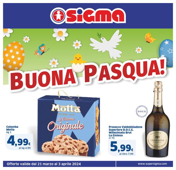 Volantino Sigma a Varese | Buona Pasqua - Sigma | 21/3/2024 - 3/4/2024