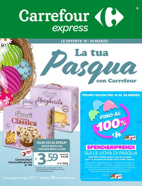 Volantino Carrefour Express a Catania | La tua Pasqua con Carrefour | 19/3/2024 - 30/3/2024