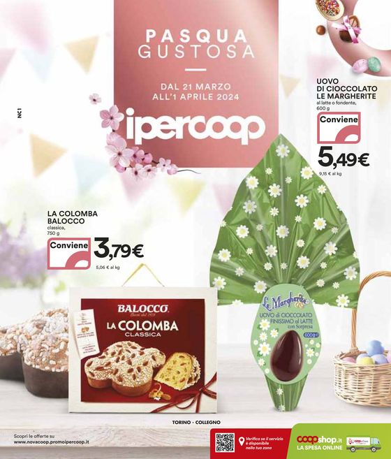 Volantino Ipercoop a Torino | Pasqua gustosa | 21/3/2024 - 1/4/2024