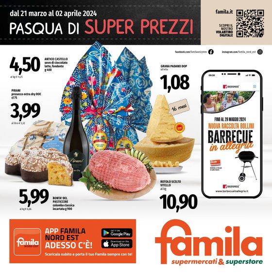 Volantino Famila Superstore a Treviso | Pasqua di super prezzi | 21/3/2024 - 2/4/2024