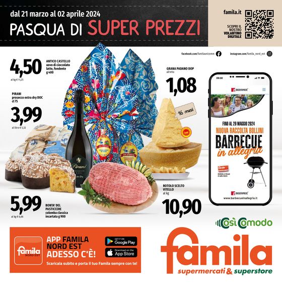 Volantino Famila Superstore a Marostica | Pasqua di super prezzi | 21/3/2024 - 2/4/2024