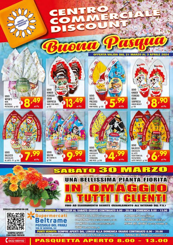Volantino Centro Commerciale Discount a Gemona del Friuli | Buona Pasqua | 21/3/2024 - 3/4/2024