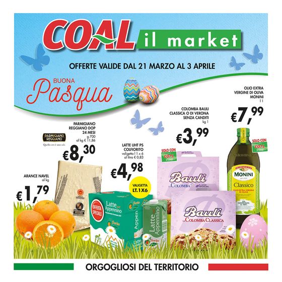 Volantino Coal a L'Aquila | Buona Pasqua | 21/3/2024 - 3/4/2024