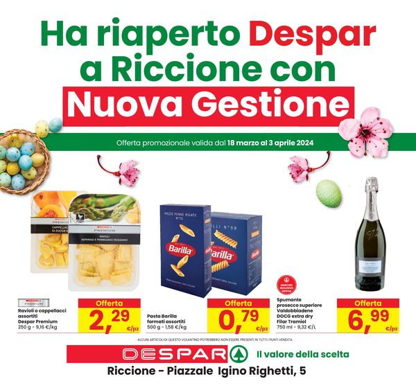 Volantino Despar a Riccione | Ha riaperto Despar a Riccione con Nuova Gestione | 21/3/2024 - 3/4/2024