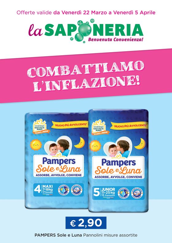 Volantino La Saponeria a Piacenza | Combattiamo l'inflazione! | 22/3/2024 - 5/4/2024