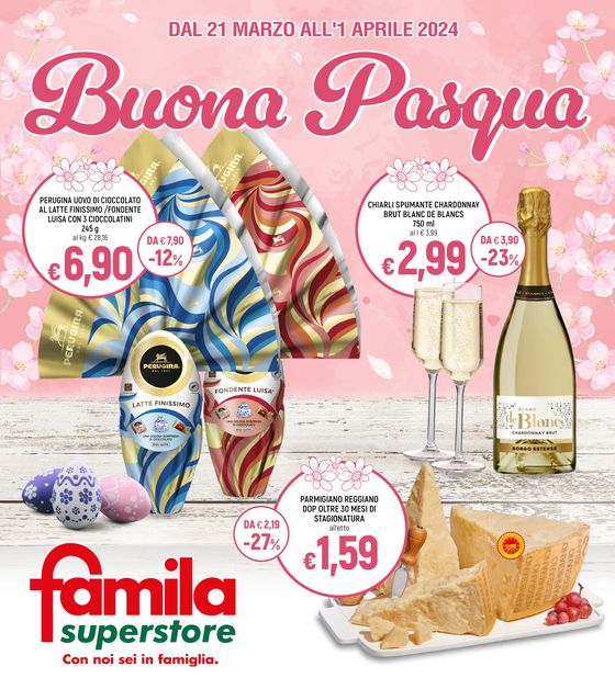Volantino Famila Superstore a Bergamo | Buona Pasqua | 21/3/2024 - 1/4/2024