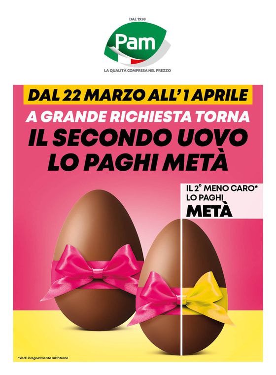 Volantino Pam a Cassino | Il secondo uovo lo paghi metà | 25/3/2024 - 1/4/2024