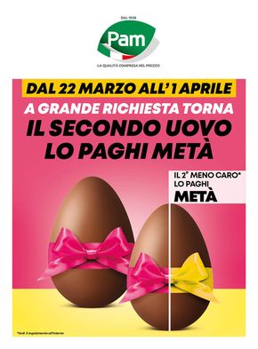 Volantino Pam a Civitavecchia | Il secondo uovo lo paghi metà | 25/3/2024 - 1/4/2024