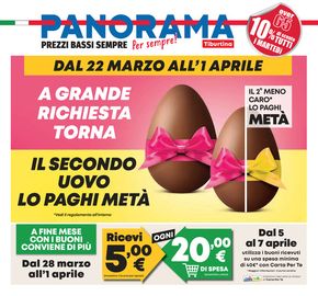 Volantino Panorama a Guidonia Montecelio | Il Secondo Uovo lo Paghi Metà | 22/3/2024 - 1/4/2024