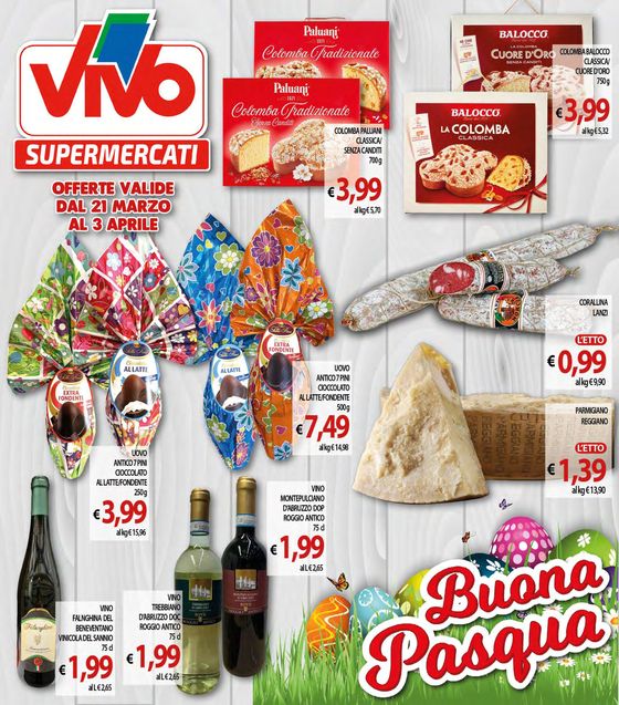 Volantino Vivo Supermercati a Roma | Buona Pasqua | 26/3/2024 - 3/4/2024