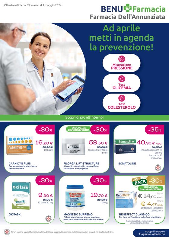 Volantino Lloyds Farmacia/BENU | Ad aprile metti in agenda la prevenzione! | 27/3/2024 - 1/5/2024