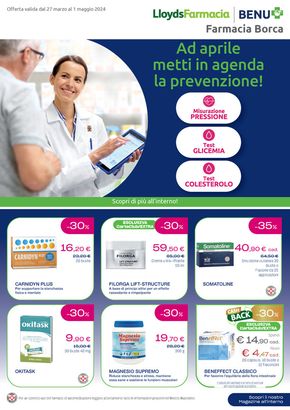 Volantino Lloyds Farmacia/BENU a Chivasso | Ad aprile metti in agenda la prevenzione! | 27/3/2024 - 1/5/2024