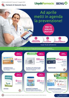 Volantino Lloyds Farmacia/BENU a Pavullo nel Frignano | Ad aprile metti in agenda la prevenzione! | 27/3/2024 - 1/5/2024