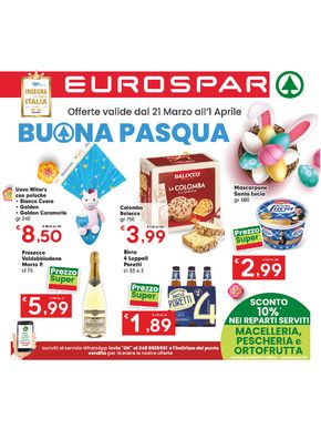 Offerte di Iper e super a Varese | Buona Pasqua in Eurospar | 21/3/2024 - 1/4/2024