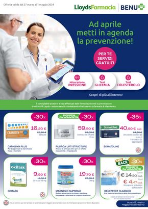 Offerte di Salute e Benessere a Bologna | Ad aprile metti in agenda la prevenzione! in Lloyds Farmacia/BENU | 27/3/2024 - 1/5/2024