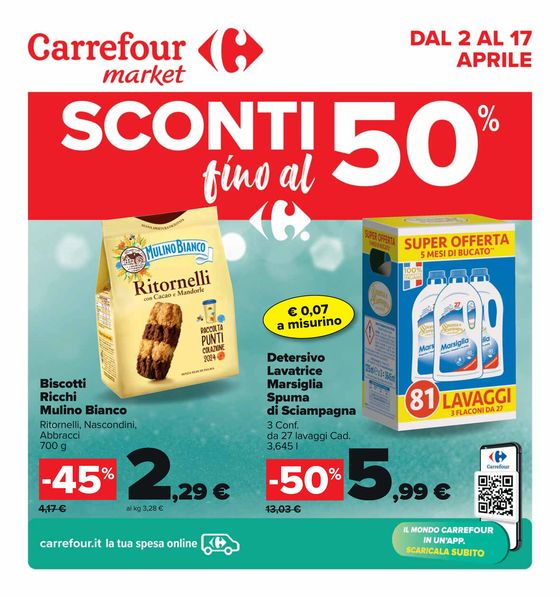 Volantino Carrefour Market a Pomezia | Sconti fino al 50% | 2/4/2024 - 17/4/2024
