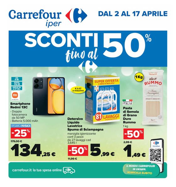 Volantino Carrefour Ipermercati a Luino | Sconti fino al 50% | 2/4/2024 - 17/4/2024