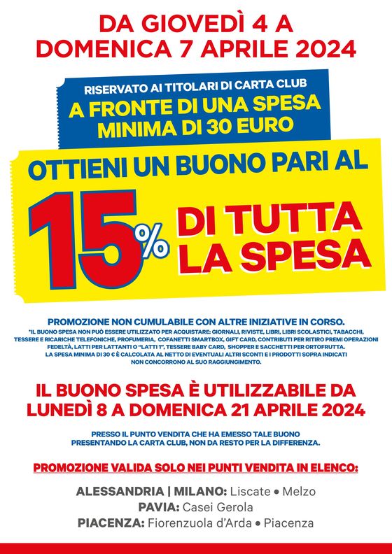 Volantino Galassia a Piacenza | Buono sconto 15% | 4/4/2024 - 7/4/2024