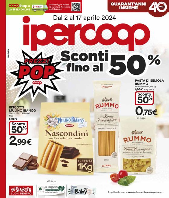 Volantino Ipercoop a Peschiera Borromeo | Sconti fino al 50% | 2/4/2024 - 17/4/2024