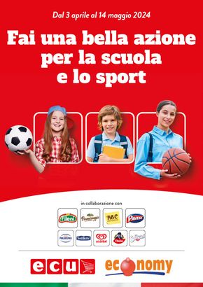 Volantino Economy a Castelnuovo Rangone | Fai una bella azione per la scuola e lo sport | 3/4/2024 - 14/5/2024