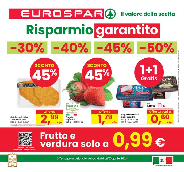 Volantino Eurospar a Modena | Risparmio garantito | 4/4/2024 - 17/4/2024