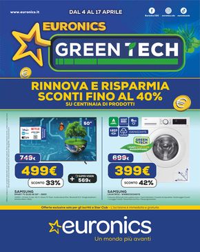 Volantino Euronics a Firenze | Euronics Green Tech | 4/4/2024 - 17/4/2024