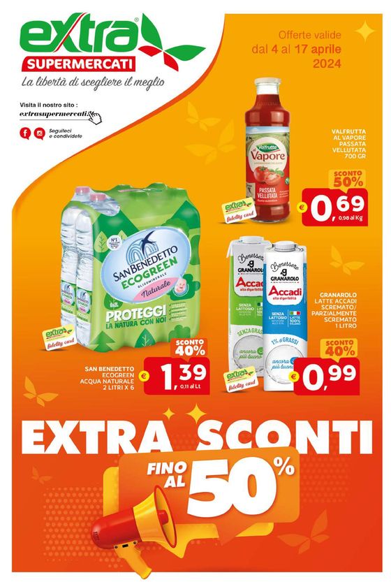 Volantino Extra Supermercati a Caserta | Extra sconti fino al 50% | 4/4/2024 - 17/4/2024