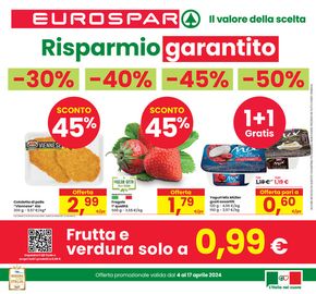 Volantino Eurospar a Trieste | Risparmio garantito -30% -40% -45% -50% | 4/4/2024 - 17/4/2024