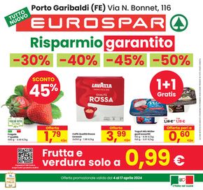 Volantino Eurospar a Porto Garibaldi | Risparmio garantito -30% -40% -45% -50% | 4/4/2024 - 17/4/2024