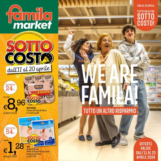 Volantino Famila Market a Savignano sul Rubicone | Sottocosto | 11/4/2024 - 23/4/2024
