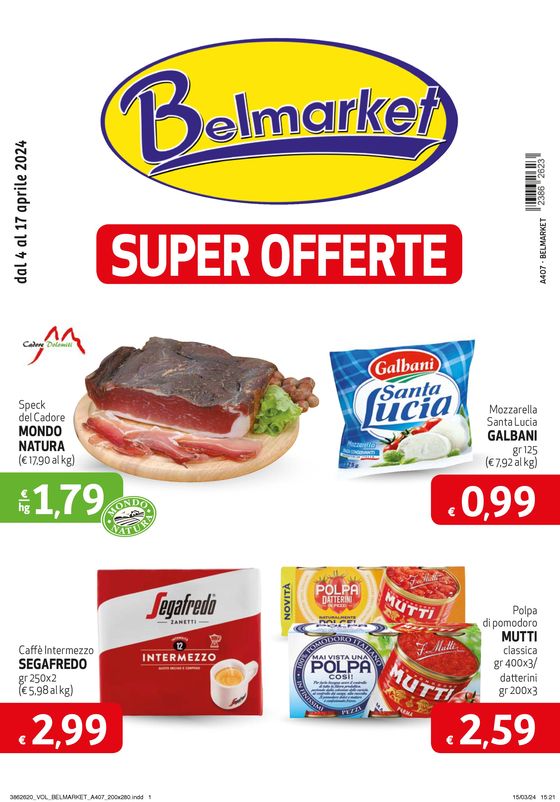 Volantino Belmarket a Trebaseleghe | Super offerte | 4/4/2024 - 17/4/2024