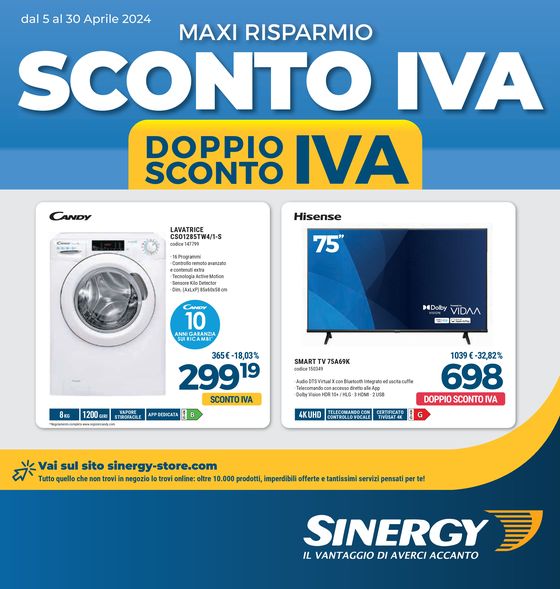 Volantino Sinergy a Portici | Sconto iva | 5/4/2024 - 30/4/2024