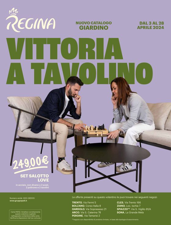 Volantino Regina Grandi Magazzini a Trento | Vittoria a tavolino | 5/4/2024 - 28/4/2024