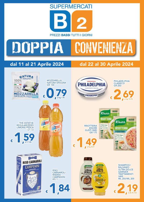 Volantino Supermercati B2 a Pernumia | Doppia convenienza | 11/4/2024 - 30/4/2024