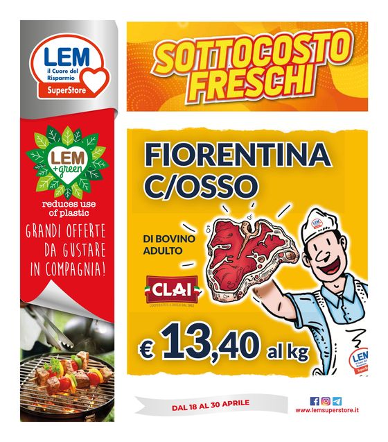 Volantino Lem SuperStore a Dozza | Sottocosto freschi | 18/4/2024 - 30/4/2024